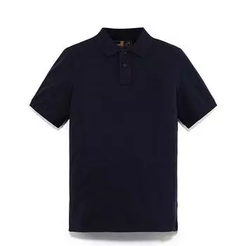 Timberland Washed Casual Breathable Short Sleeve Polo Shirt Men tops Deep-Sapphire-Blue A6R29433 XS