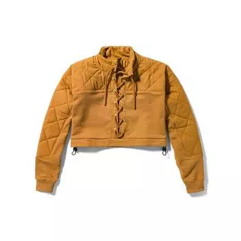 Timberland ® X Humberto Leon Future73 Collaboration Comfortable Warm Fitted Stand Collar Knitted Sweatshirt Women sweatshirt Wheat A5PH2-P47 S