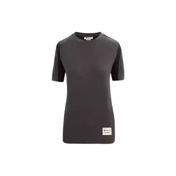 Timberland X Icebreaker Collaboration Wool Knit Breathable Mesh Crew Neck Short Sleeve T-Shirt Women T-Shirts Brown A6J5HDV1 L