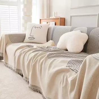 Time and Time Nordic Retro Sofa Cover Anti-Cat Scratch Full Cover Sofa Cover Sofa Cushion Cover 180*130cm