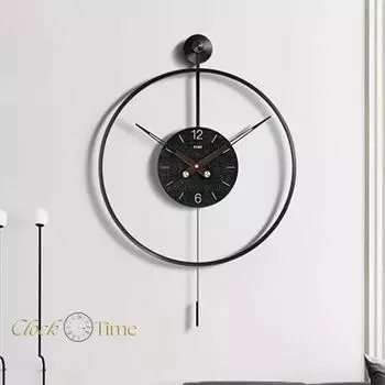 Timelles 60 см, черные, из настоящего стекла, современные декоративные металлические настенные часы с маятником, 60x80 см