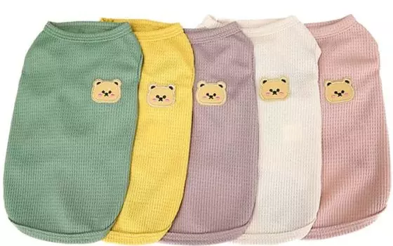 Timoya Pet Dog Made of Soft Cat Small Medium Dog Hair Loss Home Walking Clothing, Одежда, Футболка, Хлопок, Без рукавов, Воздухопроницаемая, Весна, Лето,