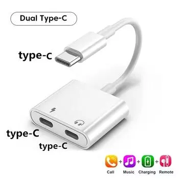 Тип C - 3,5 мм разъем AUX адаптер USB-C цифровой аудиокабель разъем для наушников для iPhone 16 15 14 13 12 11 Pro Max Plus Samsung