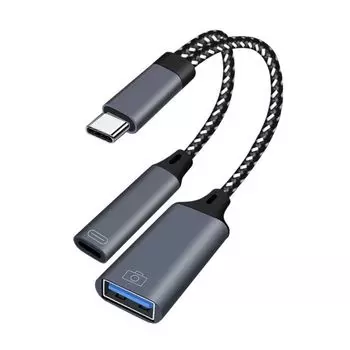Тип C USB C OTG Кабель Адаптер для телефона Y Разветвитель OTG Адаптер для зарядки Порт зарядки PD