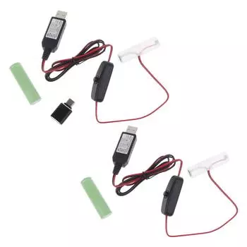 Тип C USB к 3V LR6 / AM3 / AA Устранение батареи Замена 2шт батареи для светодиодного света радиоэлектронная игрушка USB