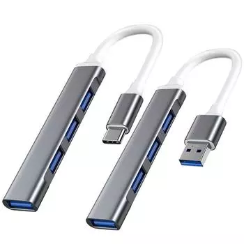 Тип C USB-концентратор Высокоскоростной USB 3.0 4-портовый мульти-сплиттер-адаптер OTG для портативного компьютера Usb+ Type c серый