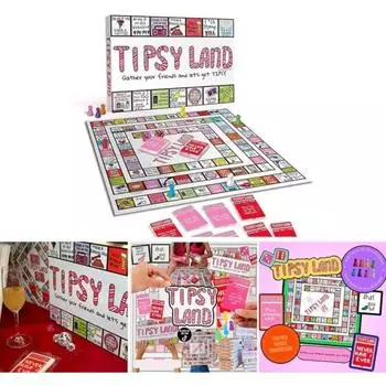 Tipsy Drinking Board Game,Leather Land Drinking Games for Adults,Interactive Girls Night Drinking Games,Bachelorette Party Games One set разноцветный