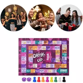Tipsy Drinking Настольная игра Tipsy Land Настольная игра 2-8 игроков Ночная алкогольная игра Игры для девичника для взрослых бордовый