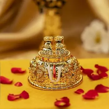 Tirupati Balaji Charan (4.7 cm) | Lord Venkateswara Feet Idol for Car Dashboard, Pooja Room, Home Decor & Office Desk