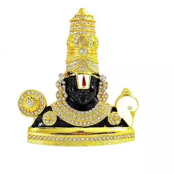 Tirupati Balaji Idol Lord Venkateswara Idol Black Gold Metal Statue for Home Dcor Car Dashboard Mandir Pooja Murti Temple Puja Office Table Showpiece