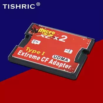 TISHRIC Dual Micro SD TF-CF адаптер для MicroSD SDHC SDXC Compact Flash Type I Reader Converter