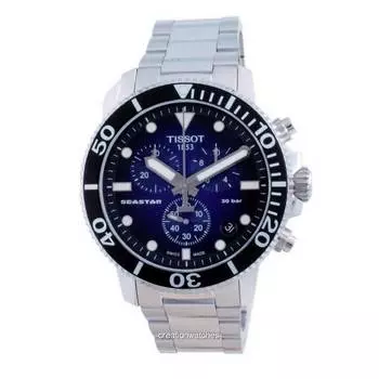 Tissot T-Sport Seastar 1000 Chronograph Quartz Diver s T120.417.11.041.01 T1204171104101 300M Мужские часы синий