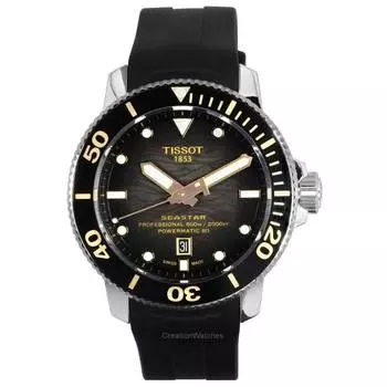 Tissot T-Sport Seastar 2000 Professional Powermatic 80 Дайверские T120.607.17.441.01 T1206071744101 600M Мужские часы серый/чёрный