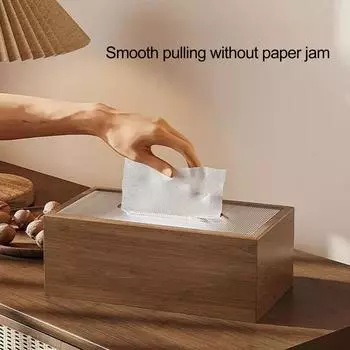 Tissue Box for Office Elegant Chinese Style Wood Tissue Box with Acrylic Lid for Desktop Organization Multi-functional Room