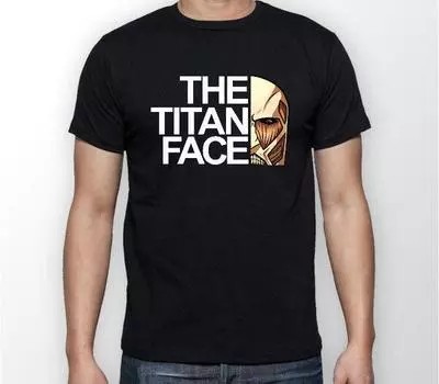 Титан Face Attack On Titan Аниме футболка футболка унисекс