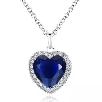 Titanic Ocean Heart Lady Blue CZ Серебряная цепочка с подвеской высокого качества с кристаллами от австрийской моды свадебные украшения