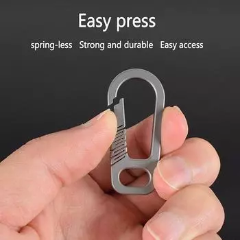 Titanium Alloy Mini Keychain Integrated Quick Hanging Men S Waist Hanging Durable Hanging Buckle Elastic Buckle Chains Clasps