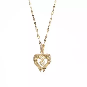 Titanium Steel Smart Love Necklace Women S High Sense Versatile Temperament Inlaid Zircon Pendant Collarbone Chain