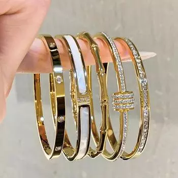 Титановая сталь с гальваническим покрытием 18K звездный маленький браслет на талию женский 2024 высококачественный браслет-кольцо браслет ювелирный браслет легкий роскошный