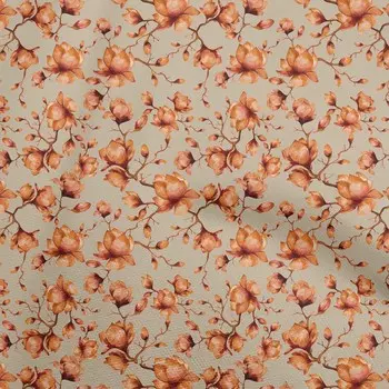 Ткань oneOone Cotton Flex Brown2 с цветочным принтом для шитья, ткань для рукоделия с принтом в ярдах, 40 дюймов 42 Inch Wide - Viscose Chiffon коричневый