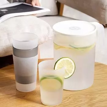 To Hold Plastic Transparent Heat Resistant For Home Kettle Juice Jug Container Bottle Flower teapot S синий