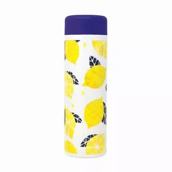 Toa Metal Mug Bottle Lemon 480ml Tomoko Hayashi Shunka Stainless Steel Mug Bottle Fruit Pattern 445-103
