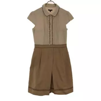 TOCCA Short sleeve switching one piece 2 beige Side zip Women Used
