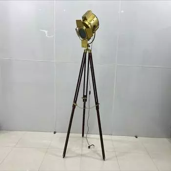 Точечный прожектор с откидной крышкой из античной латуни, напольный светильник, студийный точечный прожектор для домашнего офиса, комнаты, декоративный
