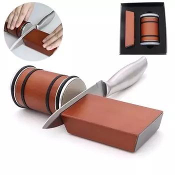 Точилка для ножей Rolling Knife Sharpener Двусторонняя магнитная заточка ножей Инструменты для дома Профессиональные повара Кухонные ножи Основные принадлежности Многоразовые M коричневый