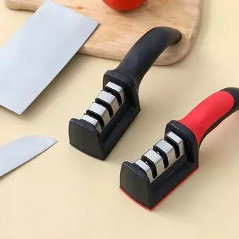 Точилка для ножей, ручная многофункциональная, 3-ступенчатая, быстрозатачиваемая, с нескользящей основой, кухонные ножи, аксессуары, гаджет