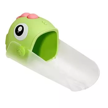 Toddler Faucet Extender Safe Fun Hand Washing Dinosaur Shape Sink Spout Tub Extender for Kitchen зелёный