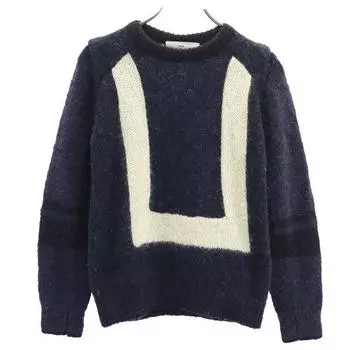 TOGA PULLA Long sleeve knit 36 Navy system sweater Women Used