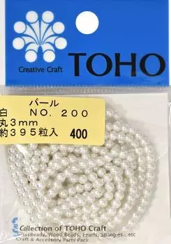 TOHO круглый внешний диаметр 395 шт. жемчужин, примерно. 3 мм, белый, прибл.. №200