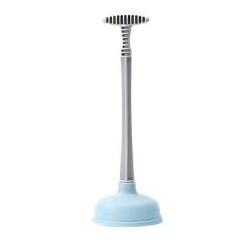 Toilet Plunger Rubber Plastic Strong Suction Efficient Toilet Drain Plunger for Bathroom Blue синий