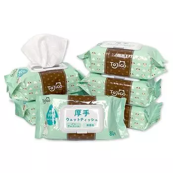 Tojiko Pet Wet Large For Small Pure Safe To Включает 80 Листов x 480 Листов Салфетки, Толстые, Салфетки, Собаки, Кошки, Животные, Безалкогольные, Без запаха,