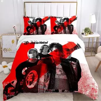 Tokio Hotel 3D Печать рок-группы всесезонный пододеяльник Постельное белье Мягкий пододеяльник и наволочки Single_Double_Queen_King EU Twin 135x200cm