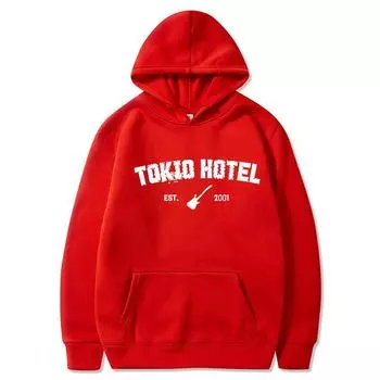 Tokio Hotel Мужская толстовка с капюшоном Rock Band Kaulitz Back Print Германия Летняя черная футболка с коротким рукавом Женская толстовка с капюшоном Простая свободная одежда S