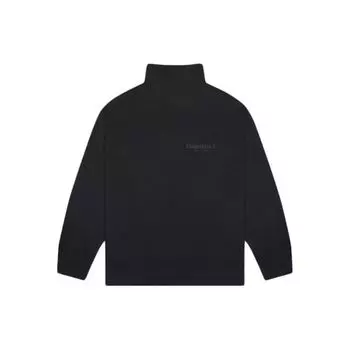 Толстовка Fear of God Essentials с воротником на флисовой подкладке Топы унисекс Черный FOG-FW20-331 S