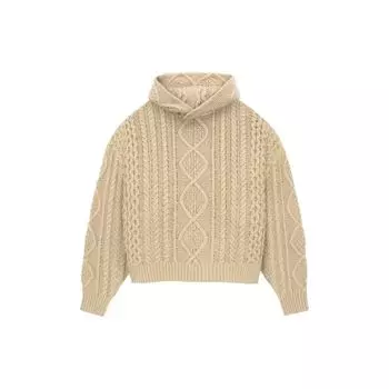 Толстовка Fear of God Essentials вязанной вязки золотистого цвета, мужские топы с вереском, светло-коричневого цвета 192BT234393F L