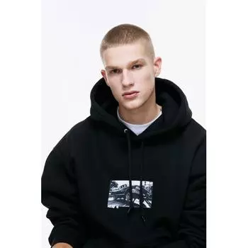 Толстовка HM Oversized Design, черная Cars