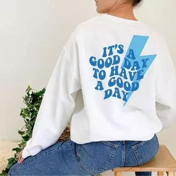 Толстовка It A Good Day To Have Good Day, забавные пуловеры с молниями, женский модный винтажный топ S розовый