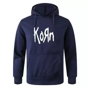 Толстовка Korn Rock Band с буквенным принтом для мужчин и женщин, толстовки в стиле Харадзюку в стиле хип-хоп, хлопковая толстовка High Street, осень-зима, толстовки унисекс 2XL чёрный