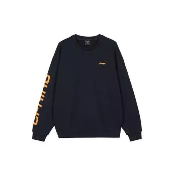 Мужская толстовка Li Ning Plain Letter Print Crewneck из флиса с капюшоном, черная AWDS469-1 L