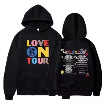 Толстовка Love on Tour 2023 HS Concert Толстовка с капюшоном Music Lover Эстетические пуловеры Унисекс Толстовки с рисунком Love on Tour Мерч Унисекс 2XL