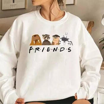 Толстовка Lylla & Rocket Teefs Floor Толстовка Gotg3 Rocket Lylla Hoodie в стиле «Стражи Галактики 3» Толстовки с мотивом «Друзья енота Ракеты» L белый