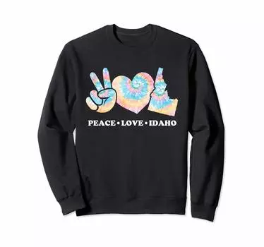 Толстовка Peace Love Idaho чёрный