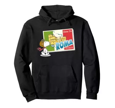 Толстовка Peanuts Snoopy in Rome Italy чёрный