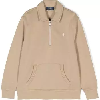 Толстовка Polo Ralph Lauren FW24, однотонная, с вышитым логотипом, повседневная, с длинным рукавом, детская толстовка цвета хаки 322952467-002 M