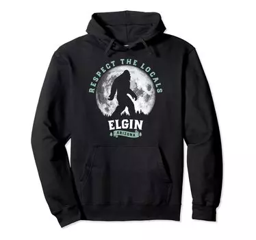 Толстовка с капюшоном Arizona Bigfoot Night Walk Retro Moon Elgin, чёрный