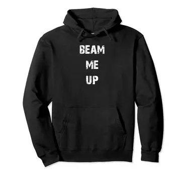 Толстовка с капюшоном «Beam Me Up» чёрный
